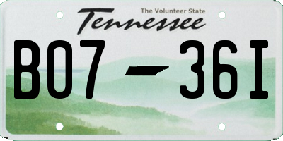 TN license plate B0736I