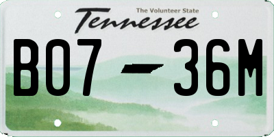 TN license plate B0736M