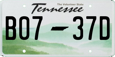 TN license plate B0737D