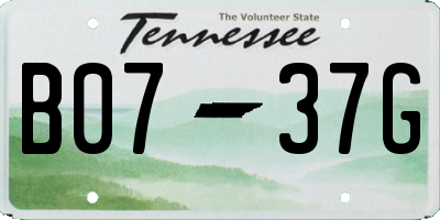 TN license plate B0737G