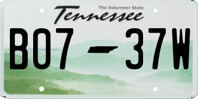 TN license plate B0737W