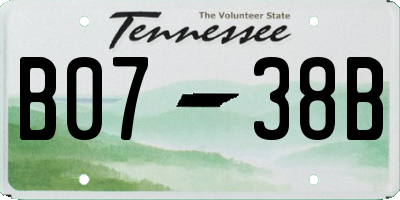 TN license plate B0738B