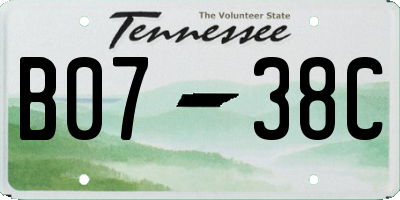 TN license plate B0738C