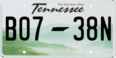 TN license plate B0738N