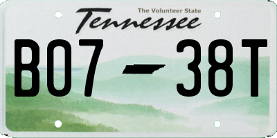 TN license plate B0738T
