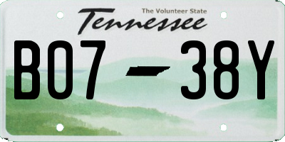 TN license plate B0738Y