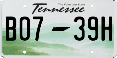 TN license plate B0739H