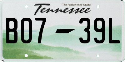 TN license plate B0739L