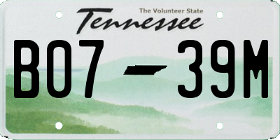 TN license plate B0739M