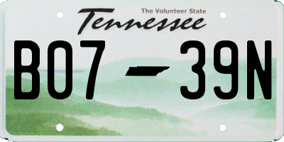 TN license plate B0739N