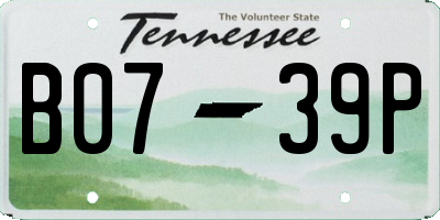 TN license plate B0739P