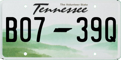 TN license plate B0739Q