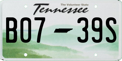 TN license plate B0739S