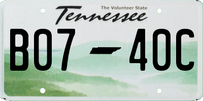 TN license plate B0740C