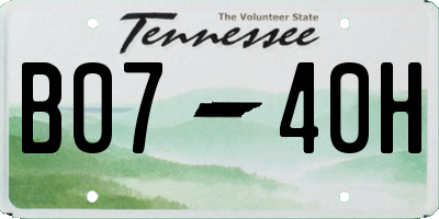 TN license plate B0740H