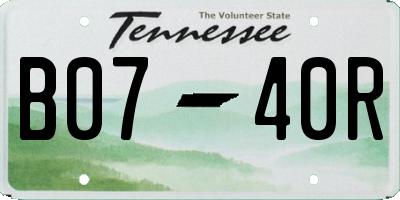 TN license plate B0740R