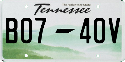 TN license plate B0740V