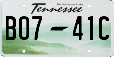 TN license plate B0741C