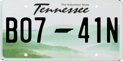 TN license plate B0741N