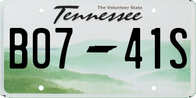 TN license plate B0741S