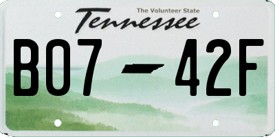 TN license plate B0742F
