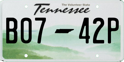 TN license plate B0742P