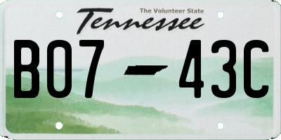 TN license plate B0743C