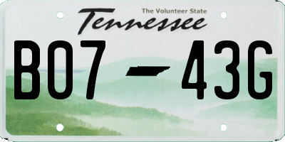 TN license plate B0743G