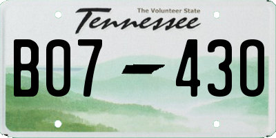 TN license plate B0743O