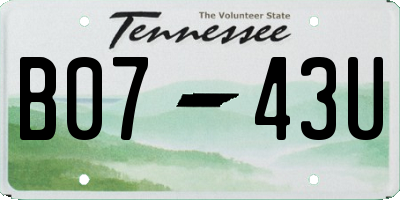 TN license plate B0743U