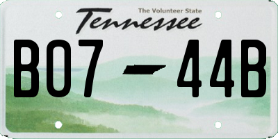 TN license plate B0744B
