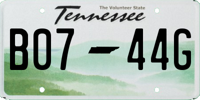 TN license plate B0744G