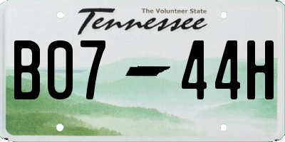 TN license plate B0744H