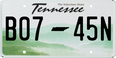 TN license plate B0745N