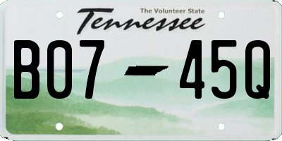 TN license plate B0745Q