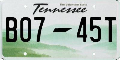 TN license plate B0745T