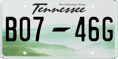 TN license plate B0746G