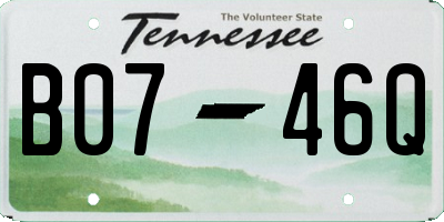 TN license plate B0746Q