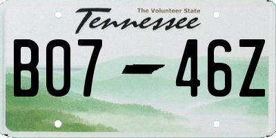TN license plate B0746Z