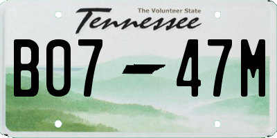 TN license plate B0747M