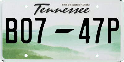 TN license plate B0747P
