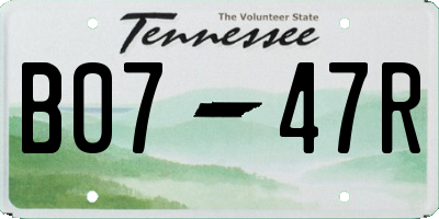 TN license plate B0747R