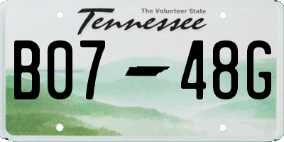 TN license plate B0748G
