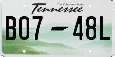 TN license plate B0748L