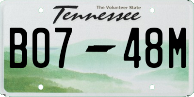 TN license plate B0748M
