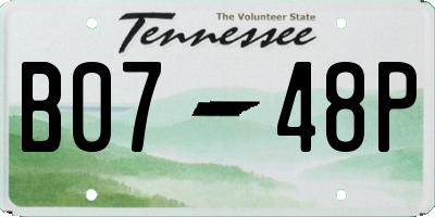 TN license plate B0748P