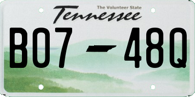TN license plate B0748Q