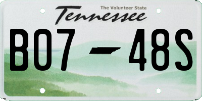 TN license plate B0748S