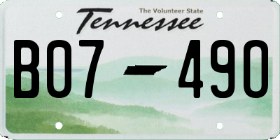 TN license plate B0749O