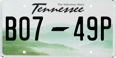 TN license plate B0749P